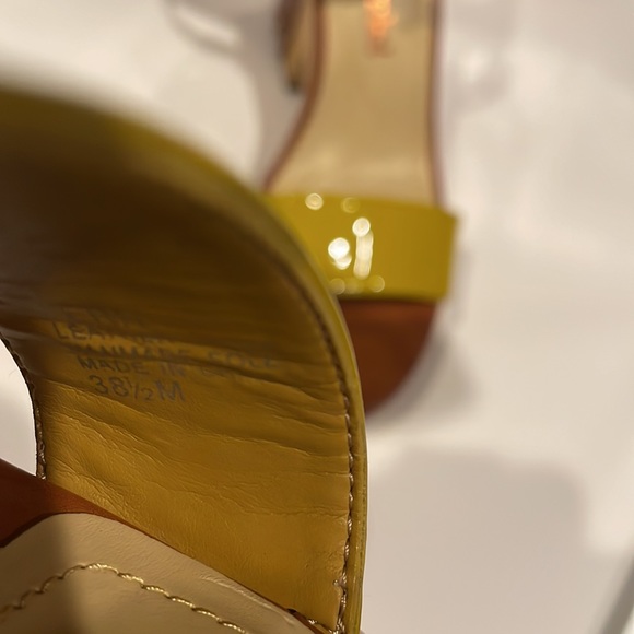 Women Platform Faux wood heels open toe with buckle size 38.5 Macy’s brand - Picture 10 of 10